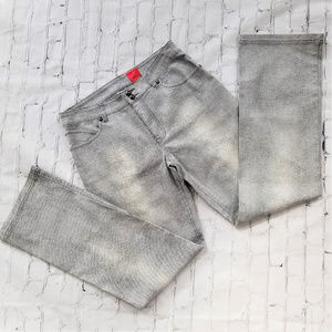 V Cristina Grey Reptile Print Bootcut NWOT Sz 10